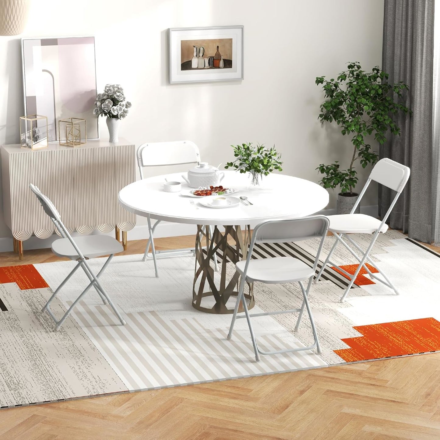 Inklapbare Stoelen – Vouwstoelen – Opklapstoelen – Zitstoelen – Eetkamerstoelen – Set Van 4 – Hoge Draagkracht 350 Kg – Stevig Metalen Frame