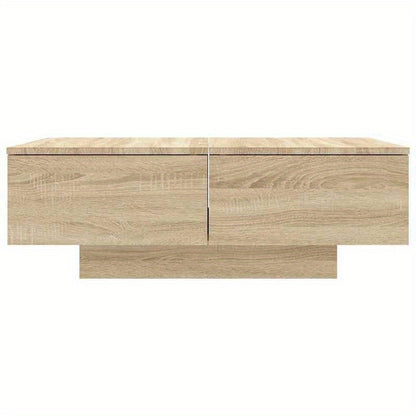 Salontafel – Woonkamertafel – Bijzettafel – Koffietafel – Tafel – Eiken – Uitklapbaar Blad – Verstopte Opbergruimte