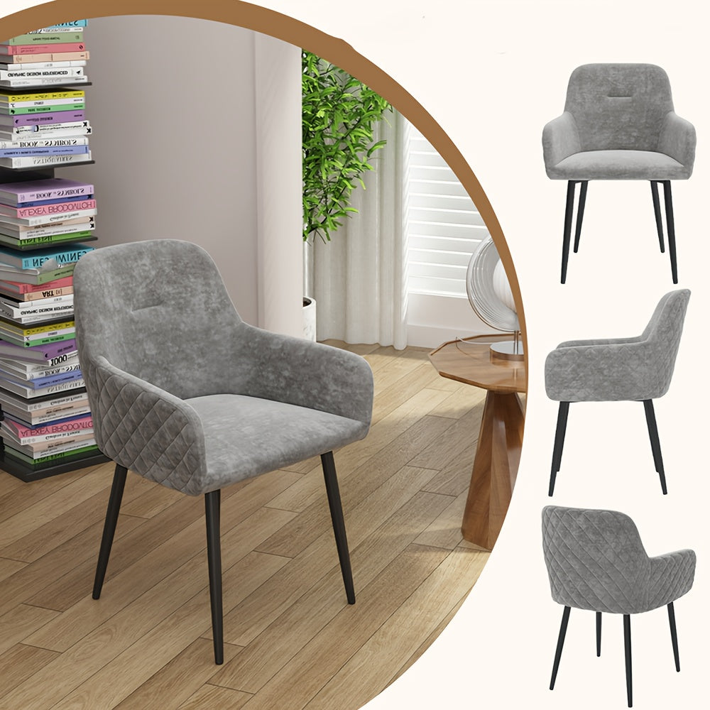 Scandinavische Velvet Fauteuil – Lounge Stoel – Woonkamerstoel – Sofa Stoel – Zetel – Grijs – Compact 64x60x70 cm – Kunsthout Frame
