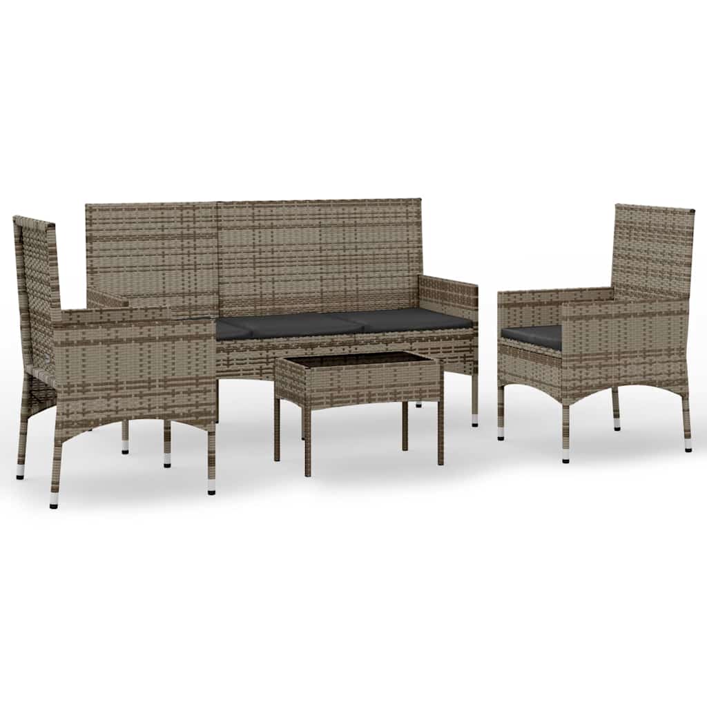 Luxe Loungeset – Loungesets – Tuinset – Outdoor Meubelset – Tuinmeubelen – Weerbestendig Poly Rattan – Comfortabele Afneembare Kussens – Bruin