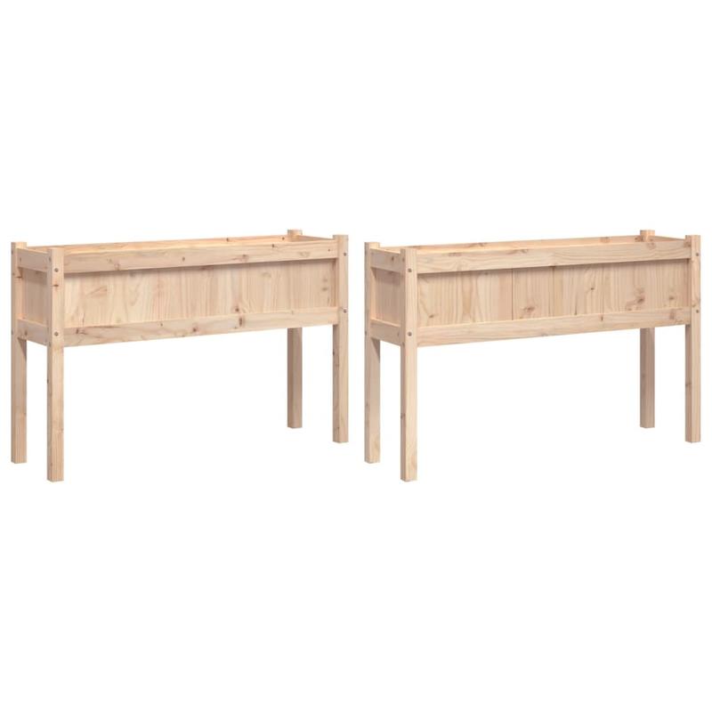Planting bucket 2pcs with legs solid wood pine Strong and durable, Planting Container, Outdoor Flower Bed, Freestanding Planter, Legged Planter Style, Contemporary Design, Handcrafted Aesthetic, Urban Bal