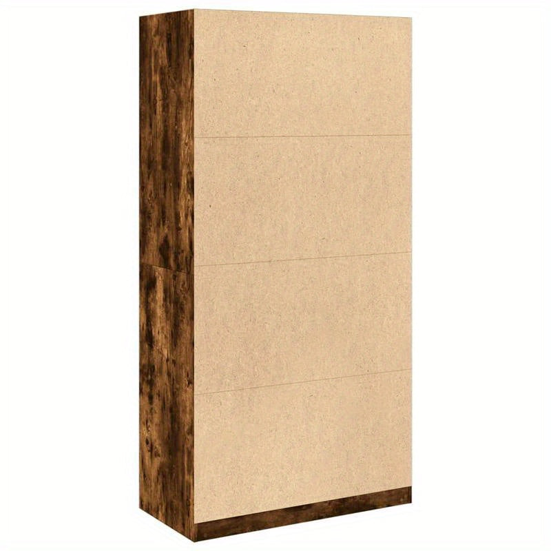 Kledingkast – Garderobekast – Kleerkast – Opbergkast – Vrijstaande Kast – Gerookt Eiken – 100x50x200 cm – Stevig Bewerkt Hout