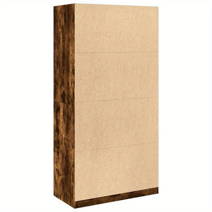 Kledingkast – Garderobekast – Kleerkast – Opbergkast – Vrijstaande Kast – Gerookt Eiken – 100x50x200 cm – Stevig Bewerkt Hout