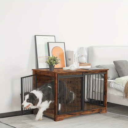 Hondenhok – Hondenbench – Hondenkooi – Hondenhuis – Kennel – Dubbele Deuren – Robuuste Stalen Buizen – 60x100x68 cm – Draagt Tot 100 kg