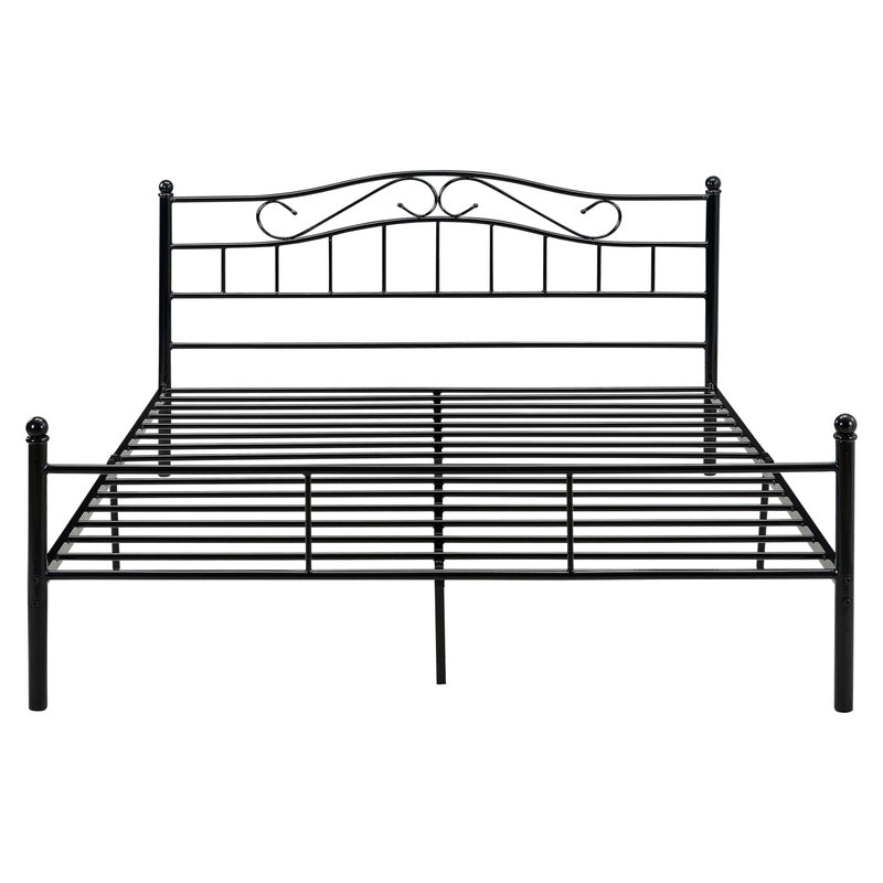 Metalen Bed – Stalen Bed – Kinderbed – Eenpersoonsbed – Tweepersoonsbed – Mat Wit – 140 x 200 cm – Stevig Metalen Frame – Inclusief Lattenbodem