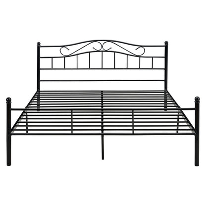 Metalen Bed – Stalen Bed – Kinderbed – Eenpersoonsbed – Tweepersoonsbed – Mat Wit – 140 x 200 cm – Stevig Metalen Frame – Inclusief Lattenbodem