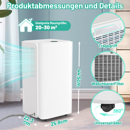 Luchtontvochtiger – Vochtvreter – Dehumidifier – Vochtbestrijder – Wasdroger – 26L per Dag – Wifi Bediening – Stil – Timer 24 Uur