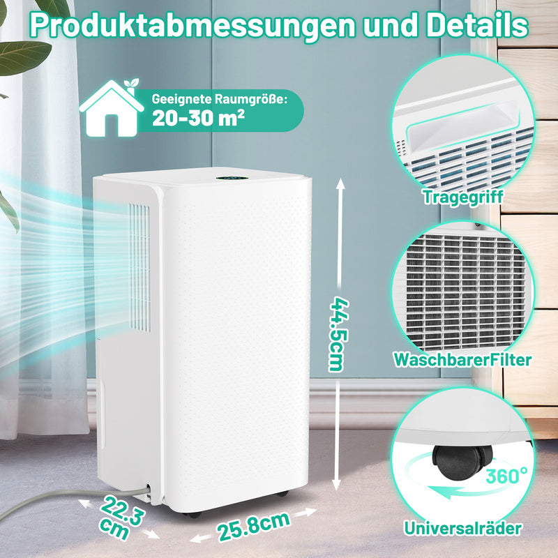 Luchtontvochtiger – Vochtvreter – Dehumidifier – Vochtverwijderaar – Vochtopnemer – 26L per Dag Capaciteit – Wifi en Timerfunctie