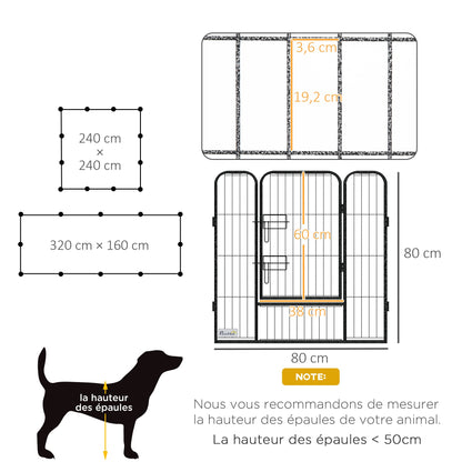 Dierenren – Hondenren – Konijnenren – Knaagdierren – Huisdierenren – Modulair Stalen Design – Afsluitbare Deur & Weerbestendig Grijs