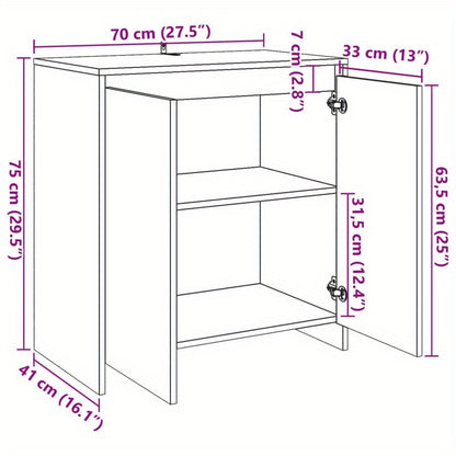 Handgemaakt Eikenhouten Dressoir – Kast – Buffet – Opbergkast – Dressoir – Rustiek Design – 70x41x75 cm – Massief Eikenhout