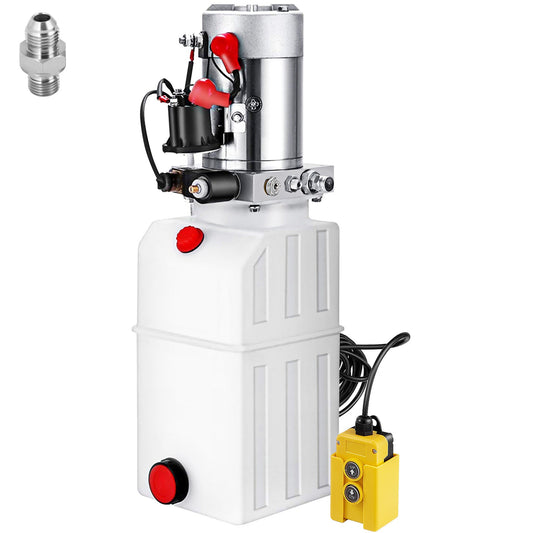 Hydraulische Pomp – Hydraulische Power Unit – Hydraulisch Aggregaat – Enkelwerkende Pomp – Krachtige 12V Motor – 6 Liter Metalen Reservoir