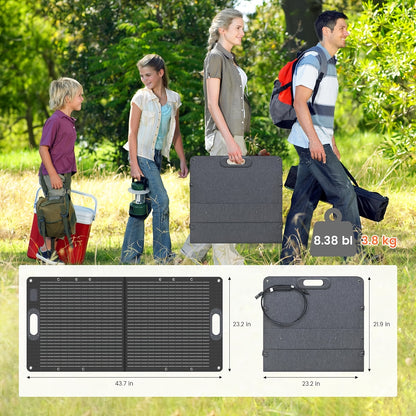 Vouwbaar Zonnepaneel – Opvouwbaar Solar Paneel – Draagbaar Zonnepaneel – Camping Zonnepaneel – 100W Hoog Rendement – ETFE Waterbestendig Design