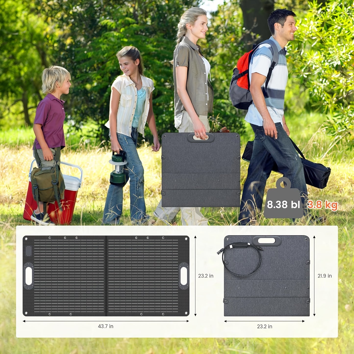 Zonnepaneel – Solar Panel – Opvouwbaar Zonnepaneel – Draagbaar Zonnepaneel – Powerstation Zonnepaneel – 100W Vermogen – Hoog Rendement ETFE-materiaal