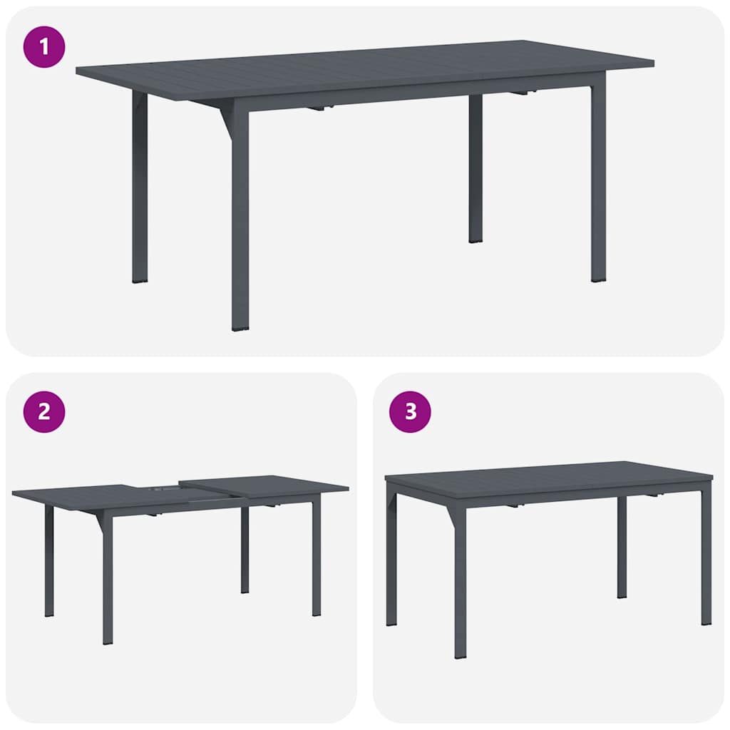 Tuinset – Buitenmeubelset – Diningset – Terrasmeubilair – Balkonset – Groot 210 cm Tafel – Weerbestendige Textilene Stoelen