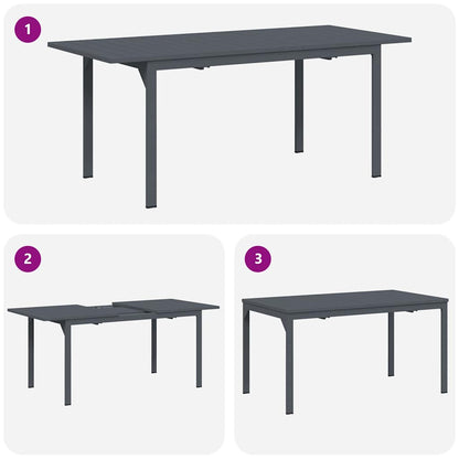 Tuinset – Buitenmeubelset – Diningset – Terrasmeubilair – Balkonset – Groot 210 cm Tafel – Weerbestendige Textilene Stoelen