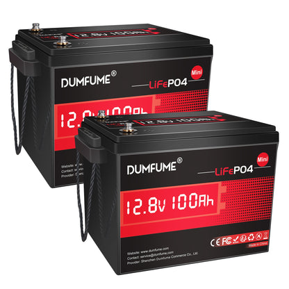 Lithium Accu – Lithium Batterij – LiFePO4 Accu – Lithium IJzerfosfaat Accu – 12V 100Ah Mini Max – Ingebouwde 100A BMS – 6000 Cycli Levensduur