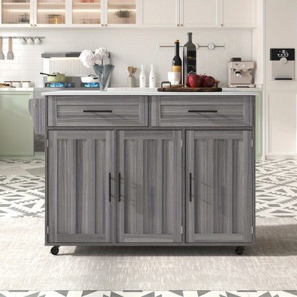 Dressoir – Sideboard – Opbergkast – Buffetkast – Ladekast – Modern Design – Opvouwbaar Tafelblad & Wieltjes – Ruime Opbergruimte Wit Donkerbruin 129x46x91,5 cm