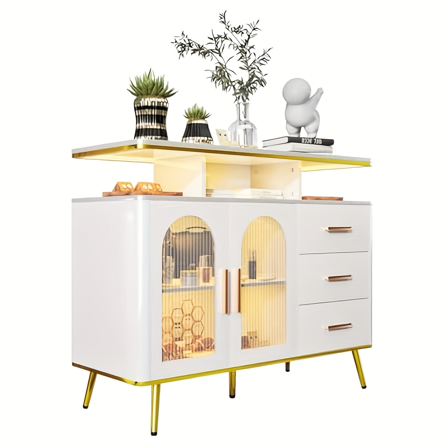 Keukenkast – Buffetkast – Opbergkast – Sideboard – Dressoir – Wit – 3 Lades En 2 Deuren – Stevig Hout En Compact Design