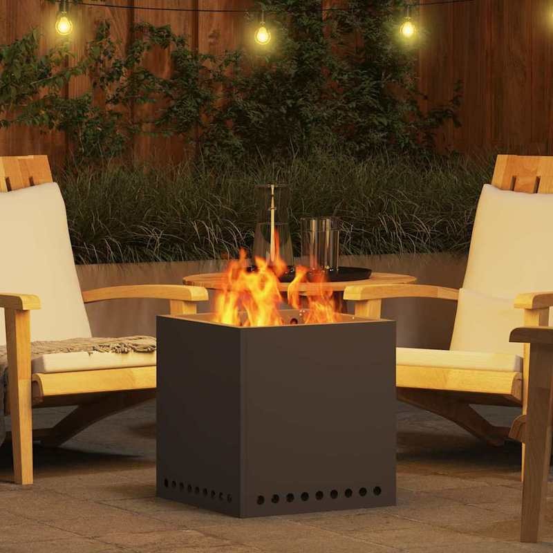 Zwarte Vuurschaal – Buitenhaard – Tuinhaard – Terrashaard – Patioverwarmer – 48x48 cm – Duurzaam Metalen Materiaal