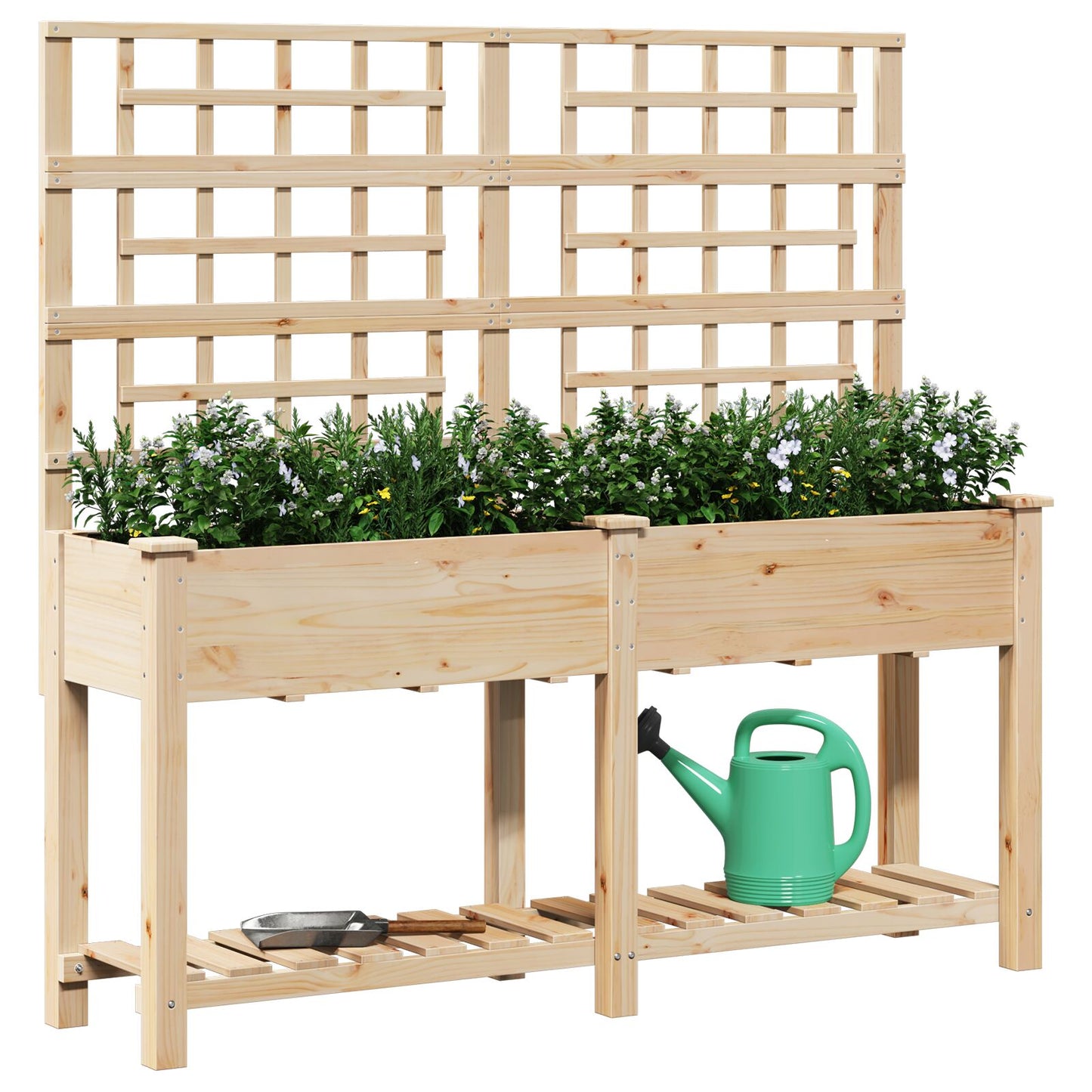 Plantenbak – Grote Bloembak – Houten Plantenbak – Buitenbak – Binnenbak – Met Klimrek – 161x43x152 Cm