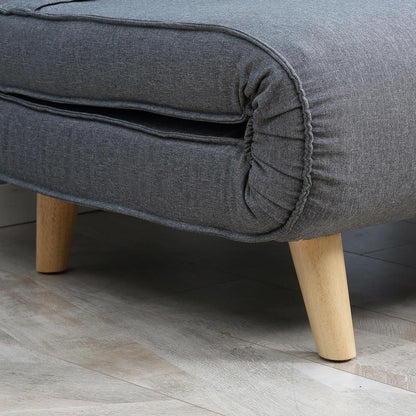 Easy-to-Assemble Modern Foldable Sleeper Sofa Bed - Adjustable Backrest Futon Couch with Thick 25D Foam, Space-Saving Scandinavian Design in Gray (-Like) & Pine Wood Legs for Small Apartments, Living Room, Bedroom, Office