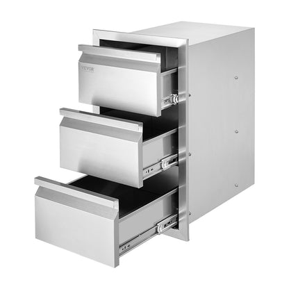 Buitenkeuken lade – Opberglade – BBQ lade – RVS opberglade – Keukenlade – 3-laags – Roestvrij staal – Weerbestendig