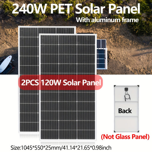 Zonnepaneel – Zonnecel Paneel – Solar Module – Photovoltaïsch Paneel – Off-grid Charger – 240Watt Hoogvermogen – Monokristallijn Silicium 12V