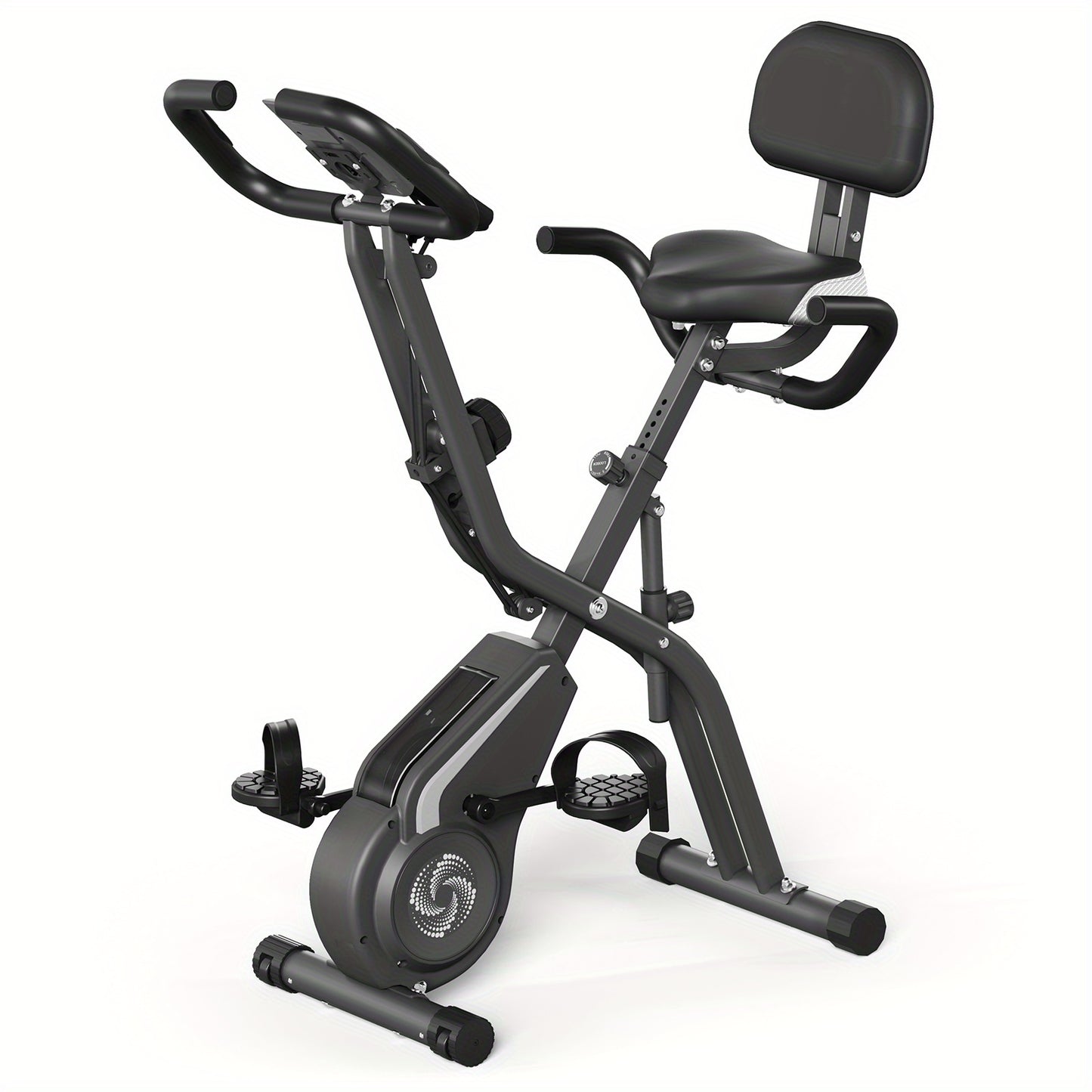 Hometrainer – Fitnessfiets – Indoor Bike – Trainingsfiets – Spinbike – Inklapbaar – Magnetische Weerstand – Riemaandrijving – Compact – Met Rugleuning