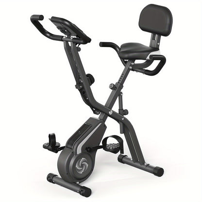 Hometrainer – Fitnessfiets – Indoor Bike – Trainingsfiets – Spinbike – Inklapbaar – Magnetische Weerstand – Riemaandrijving – Compact – Met Rugleuning