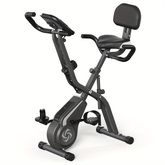 Hometrainer – Fitnessfiets – Indoor Bike – Trainingsfiets – Spinbike – Inklapbaar – Magnetische Weerstand – Riemaandrijving – Compact – Met Rugleuning