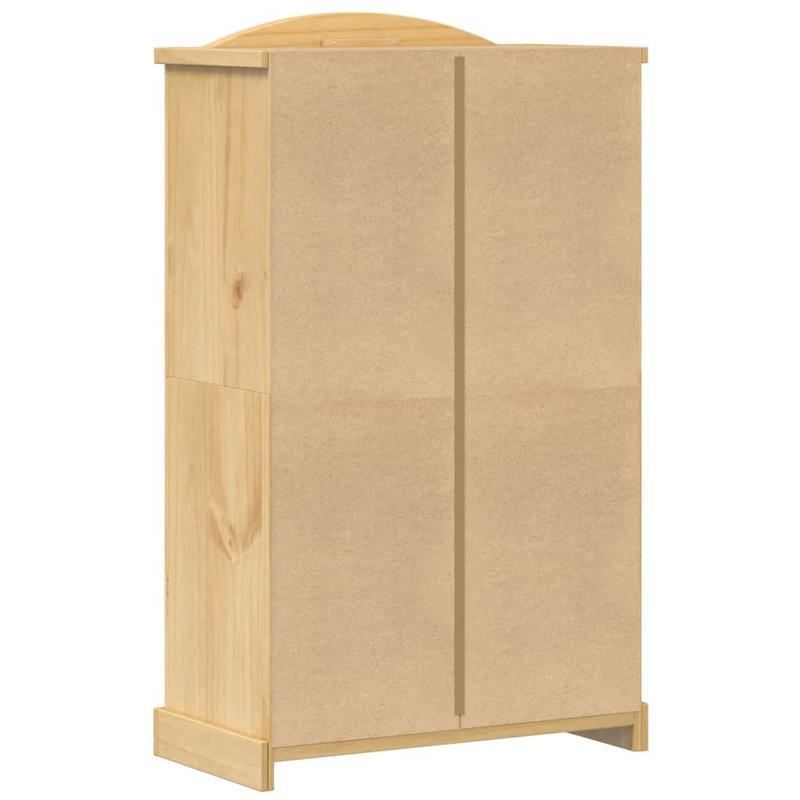 Kledingkast – Garderobekast – Linnenkast – Kledingopberger – Dressoirkast – Massief Dennenhout – Vrijstaand Ontwerp – 101x52x170 cm – Met Deuren, Lades en Haken – Duurzaam Bruin