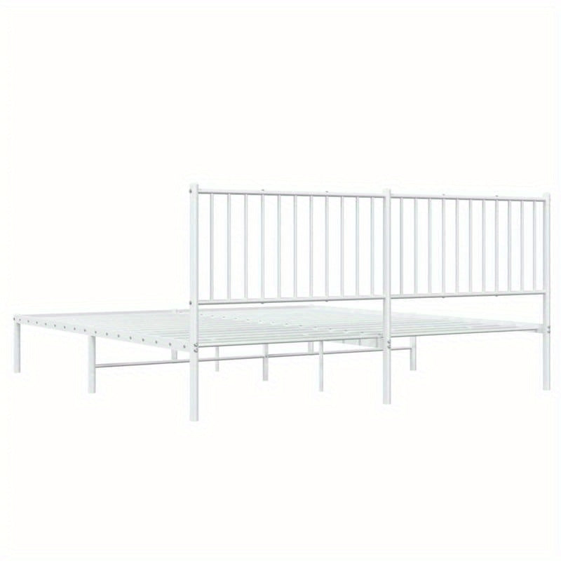 Bedframe – Bedombouw – Boxspring – Slaapkamerbed – Ledikant – Metaal Wit – 180x200 cm – Stevig en Modern Design