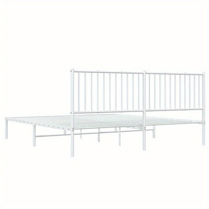 Bedframe – Bedombouw – Boxspring – Slaapkamerbed – Ledikant – Metaal Wit – 180x200 cm – Stevig en Modern Design