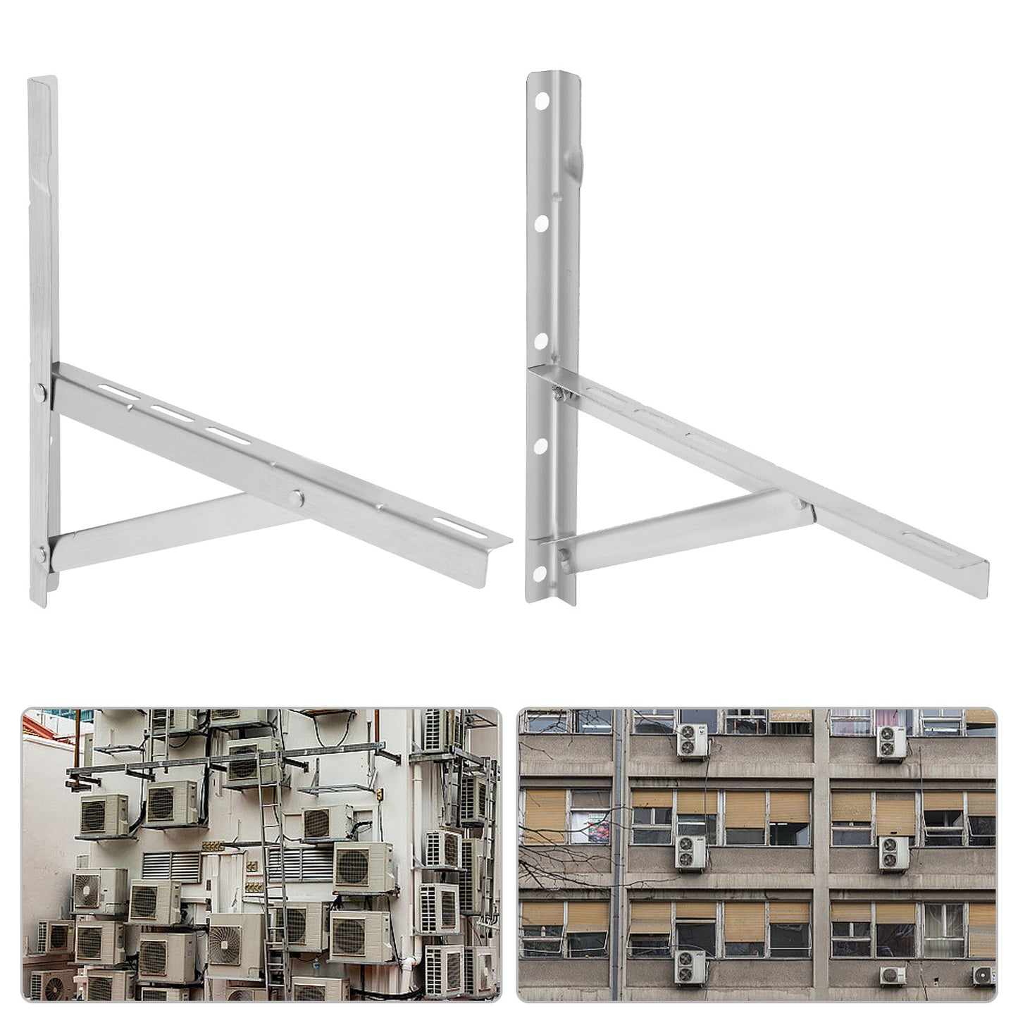 Wandbeugel Airconditioner – Beugel Wandmontage – Houder Buitenunit – Steun Airco – 201 Roestvrij Staal – Draagvermogen 200 kg – Verhoogd Ontwerp Tegen Vuil en Weersinvloeden
