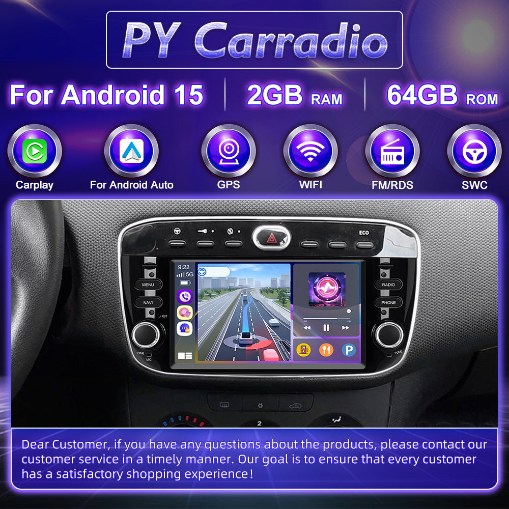 Autoradio – Multimedia Speler – Auto Radio – Dashboard Systeem – In-Car Entertainment – 15,75 cm HD Touchscreen – Android 15 Met 64GB Opslag
