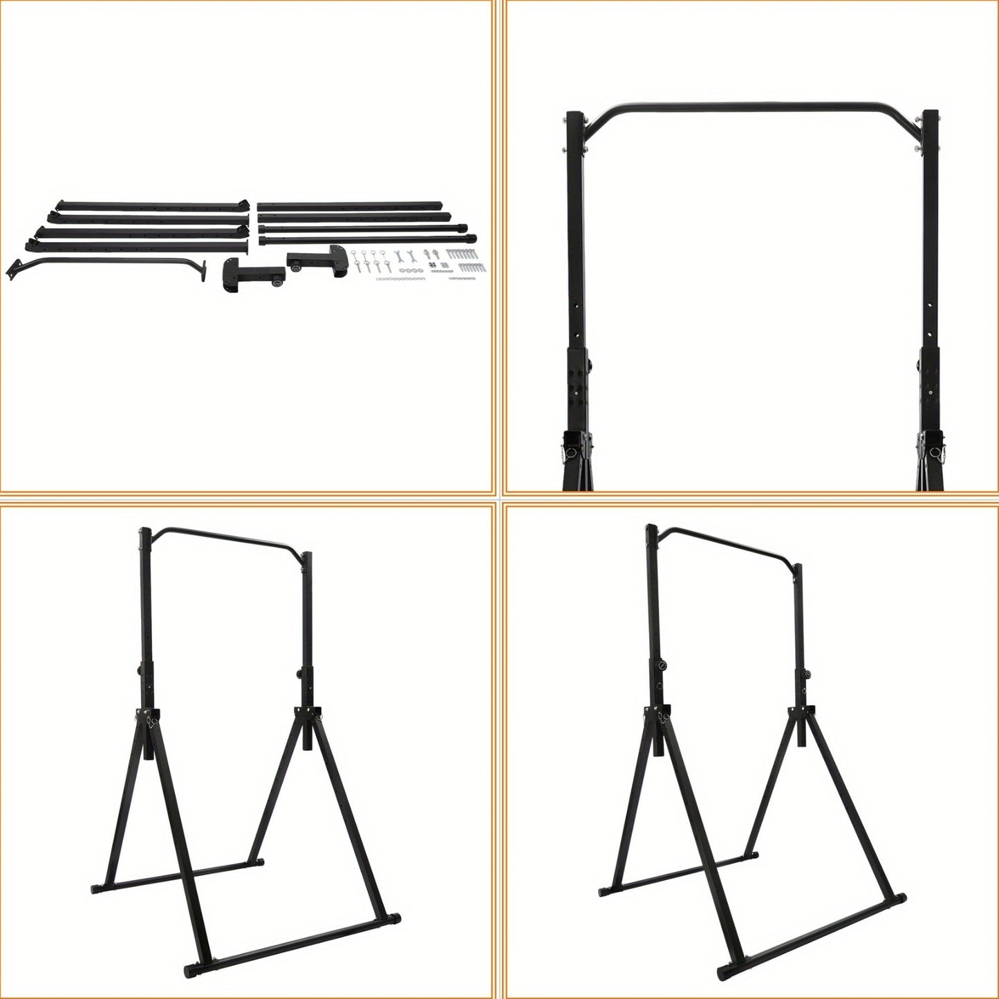 Optrekstang – Pull Up Bar – Wandmontage Stang – Deurkozijn Bar – Fitness Stang – Carbonstaal – Verstelbaar 175-230 cm – 200 kg Draagkracht