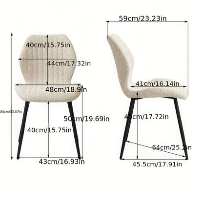 Eetkamerstoel – Kuipstoel – Keukenstoel – Stoel – Dinerstoel – Mid-Century Modern – Linnen Bekleding – Metalen Frame – Ergonomische Rugleuning – Set van 4 – Beige Bruin