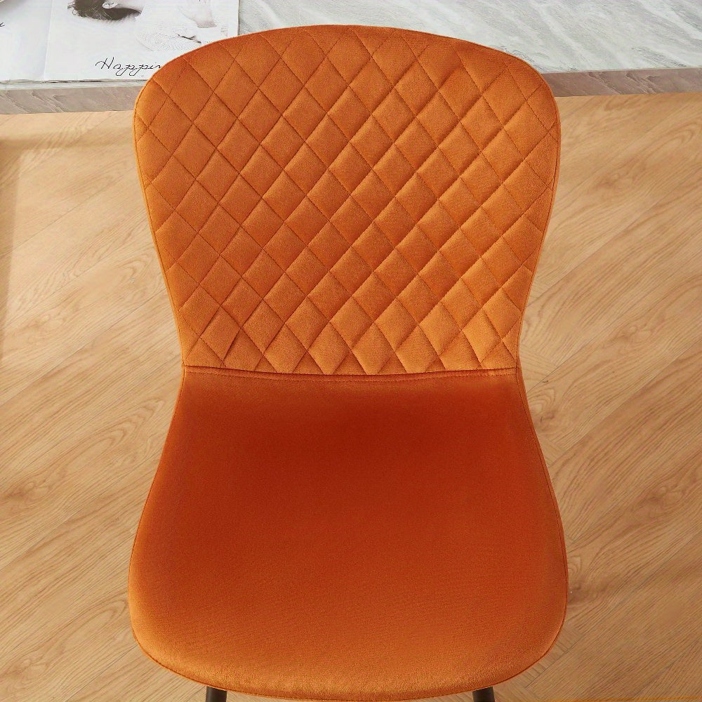 Velours Eetkamerstoelen – Velvet Stoelen – Bureaustoelen – Woonkamer Stoelen – Keukenstoelen – Set Van 2 Groene Stoelen – Metalen Frame – Zacht Foam Zitting – 86x58x45 cm – Klassiek Design