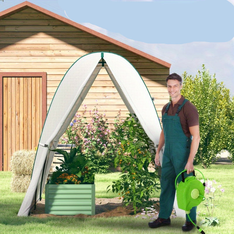 Kas – Kweekkas – Serre – Tuinkas – Balkonkas – Stalen Frame – Oproldeur Met 2 Ramen – 180x180x200 cm – Transparant Waterafstotend Folie