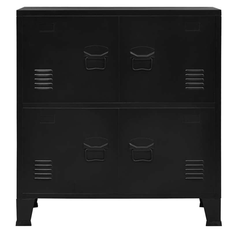 Heavy-Duty Industrial Storage Cabinet - Large Organizer with Open Front Compartments, Sturdy Steel Construction, Space-Saving Design for Garage, Workshop, Home, Warehouse - Black (75x40x80cm/29.5x15.7x31.5in) - Ideal for Tool