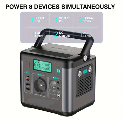 Draagbare Powerstation – Mobiele Accu – Energievoorziening – Noodstroom – 222Wh Batterij – 300W Continu Vermogen