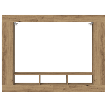 Houten TV-standaard – TV-meubel – Media Console – TV-kast – Tv-rek – Stevig hardhout – Ruimtebesparend design 152x22x113 cm