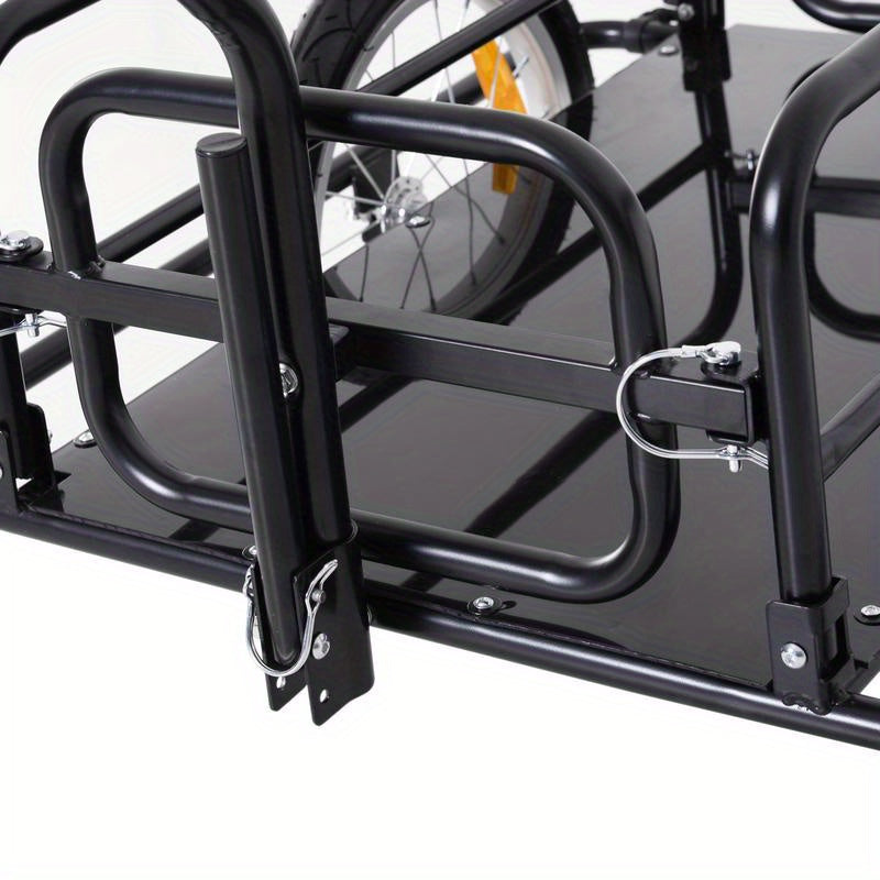 Fietsaanhanger – Fietskar – Transportkar – Boodschappentrolley – Inklapbare Aanhanger – Stevig IJzeren Frame – Max. 40 kg Draagkracht – Met Reflectoren