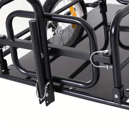 Fietsaanhanger – Fietskar – Transportkar – Boodschappentrolley – Inklapbare Aanhanger – Stevig IJzeren Frame – Max. 40 kg Draagkracht – Met Reflectoren