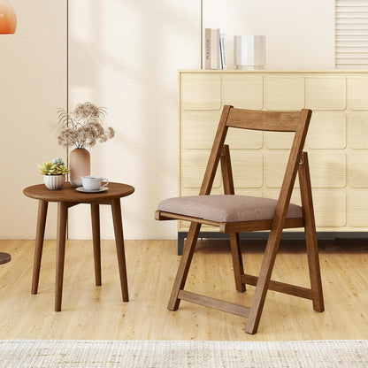Opvouwbare Stoelen – Klapstoelen – Vouwstoelen – Eetkamerstoelen – Stapelbare Stoelen – Rubbenhouten Frame – Zachte Faux Sherpa Bekleding – Set van 2