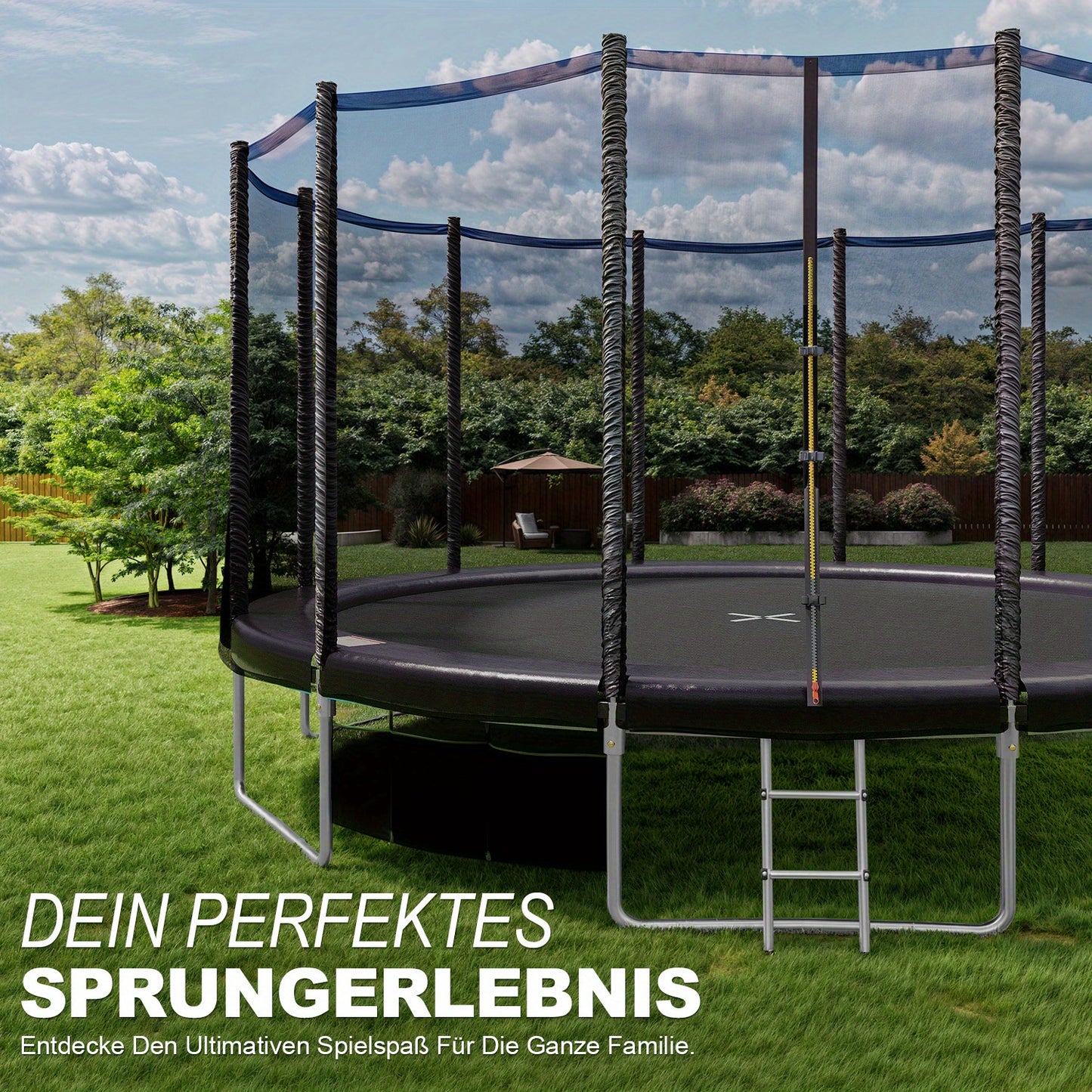Trampoline Buiten – Tuin Trampoline – Indoor Trampoline – Springkussen – Recreatieve Trampoline – Veiligheidsnet Inclusief – Duurzaam Frame 427 cm