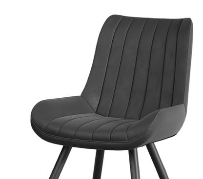 Eetkamerstoel – Stoel – Draaistoel – Keukenstoel – Bureaustoel – Ergonomisch Design – Zachte Schuimvulling – Zwart – Set van 2 – Synthetische Bekleding – Met Armleuningen – Metalen Frame