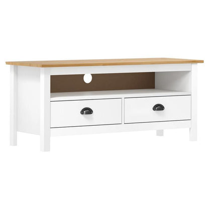 Tv-meubel – Tv-kast – TV Meubel – Dressoir – TV Dressoir – Wit – Massief Hout – Compact 69 cm Hoog – 3,2 Kubieke Voet Opbergruimte