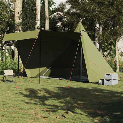 6-Person Tipi Tent High Quality Olive Green - Lightweight Easy Setup Camping Tent with Zippered Doors & Ventilation, Spacious Outdoor Shelter for Family Camping, Hiking, Picnics, Campers Accessories