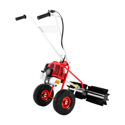 43CC Benzine Veegmachine – Handveger – Motorbezem – Bladveger – Tuinveger – 60 cm Borstelbreedte – 1,7 PK Motor – Stevige Constructie